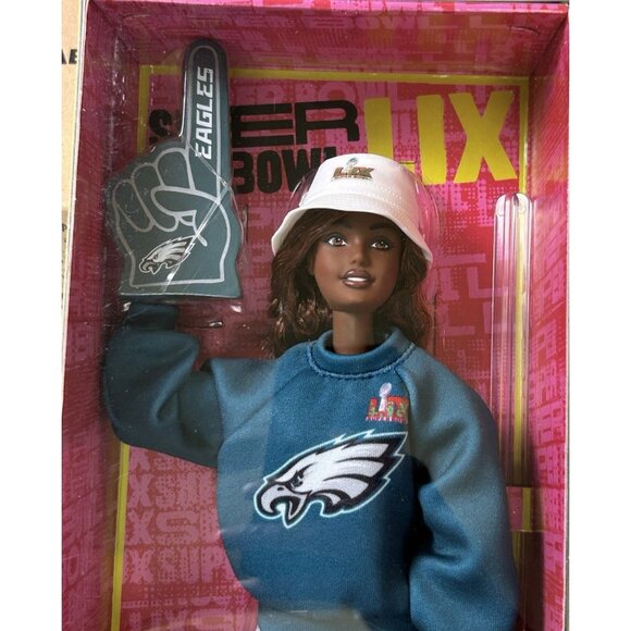 2025 Signature Barbie Super Bowl LIX Champions Philadelphia Eagles NFL Doll NIB - Picture 1 of 10